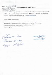 Foto: PROTOKÓŁ OTWARCIA OFERT